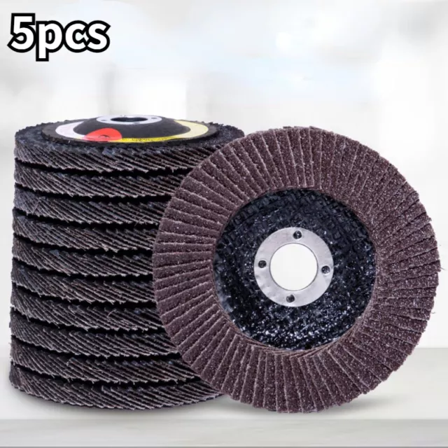 5pcs Round Flat Flap Discs Abrasive Grinder Wheels Sandpaper Polishing Wheel
