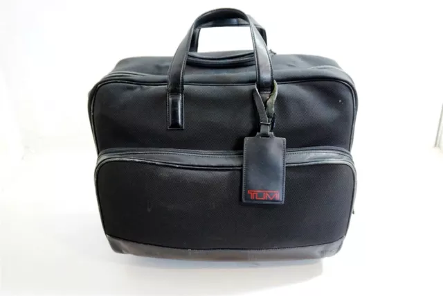 TUMI Laptop Bag Case Carry On Luggage Suitcase 17.5" black w/ 2 wheels & handle