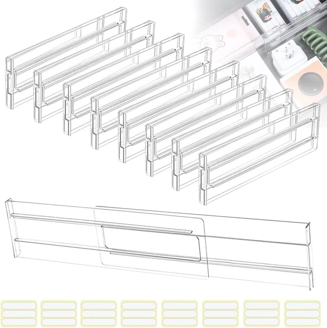 LWAIX Separatori per Cassetti Regolabili 16PCS Divisori per Cassetti