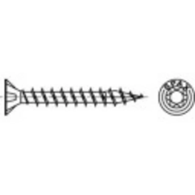 SPAX Cimco 1191010400303 Vis à tête fraisée 4 mm 30 mm profil Torx acier étamé