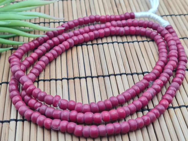 Alte Vintage Perlen Old Venedig Murano antik Glasperlen rot seed trade beads