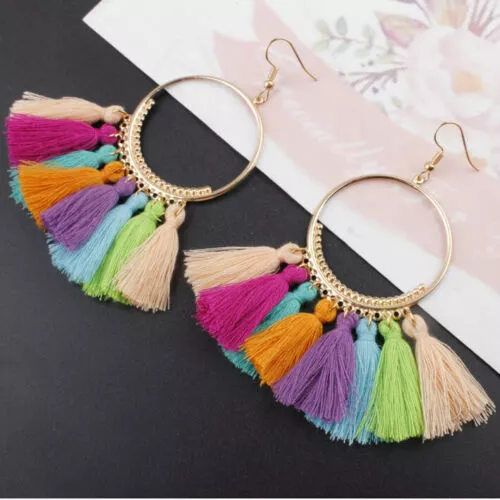 New Dangle Tassel Women Boho Fashion Earrings Drop Jewelry Hook Gifts