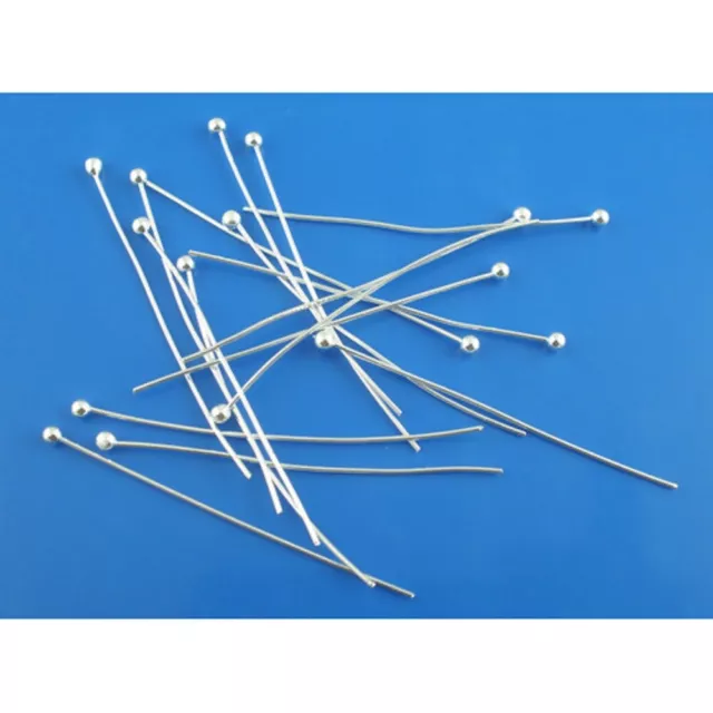 50 Pcs x Silver Plated BALL PINS  Beading Pins Earring Wire Craft DIY 14mm-70mm