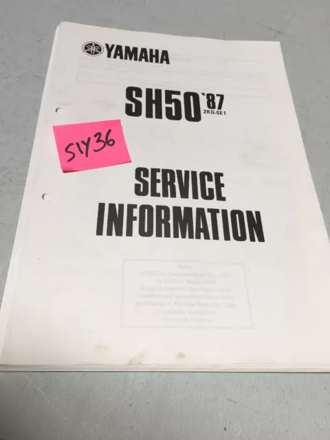 Yamaha SH50 1987 SH 50 service information technique data moto