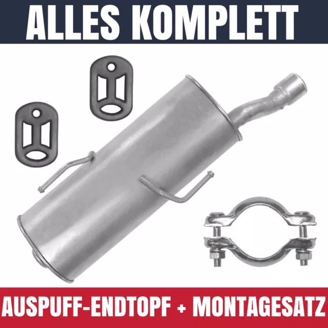 Endschalldämpfer Auspuff Endtopf für Peugeot 206 CC 1.6 Cabrio