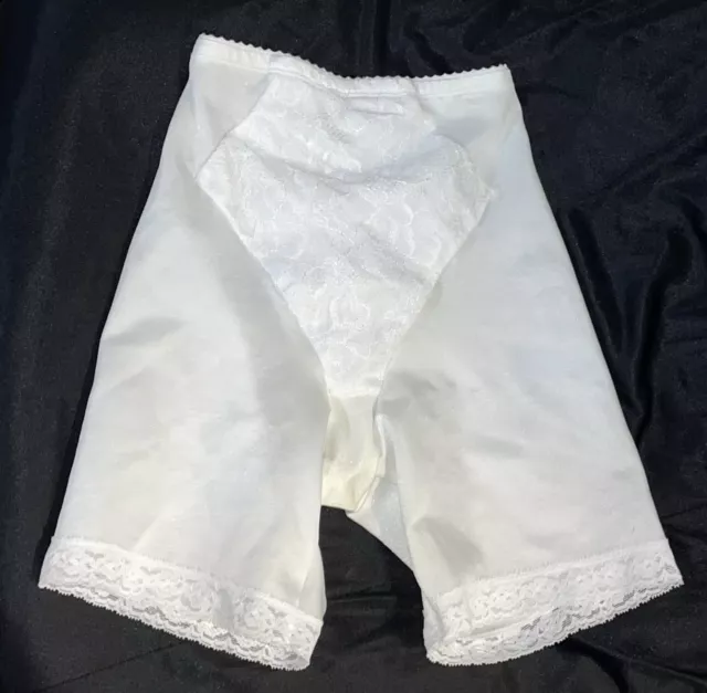 OLGA VINTAGE WHITE High Waisted Body Shaper Long Leg Brief Girdle Panties S  NOS $31.00 - PicClick