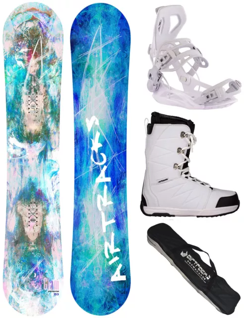 AIRTRACKS Damen Snowboard Set Glam+Bindung Master+Boots+SB Bag/144 147 150 153cm