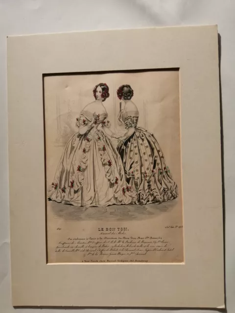 victorian costume print 1840 Le Bon Ton 