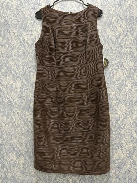 Womens Large IC By Connie K Brown Sheath Dress With Silver Shimmer NWT