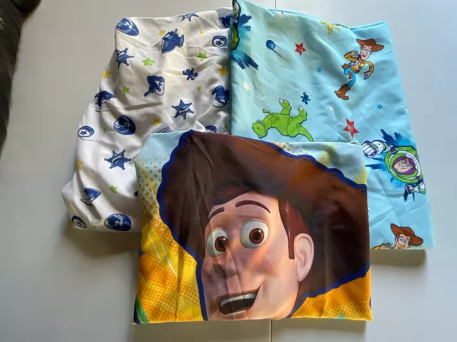 Toy Story 3 Pc Toddler Bed Bedding Set, Fitted Flat Sheet Pillow Case