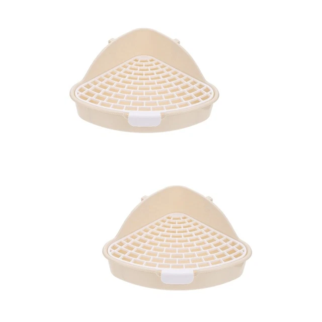 2 piezas caja de arena triangular conejo inodoro inodoro entrenador de plástico