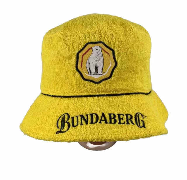 Bundaberg Rum Yellow Terry Toweling Bucket Hat One Size Fits Most - Bundy Polar