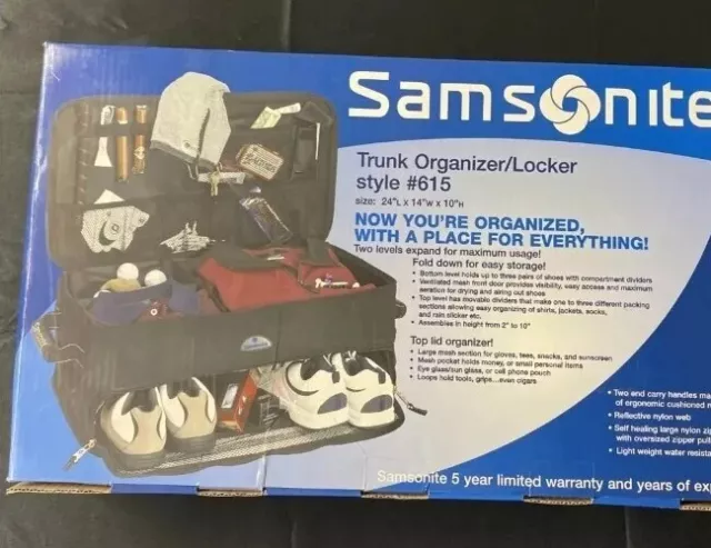 Samsonite Golf Expanding Trunk Organizer 615 Travel Locker Bag 10"x24Wx14D NEW
