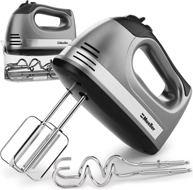 Mueller Electric Hand Mixer, 5 Speed 250W Turbo Heavy Duty with Storage Case NEW