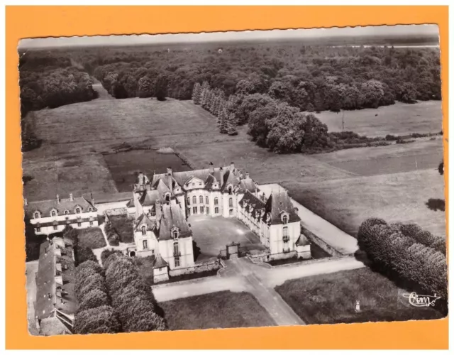 BOISSY-SAINT-LEGER (94) CHATEAU de GROSBOIS en vue aérienne en 1955