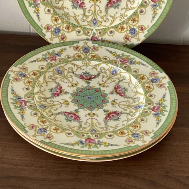 Antique SET OF 4 ROYAL WORCESTER 318 Hand Painted Enamel PLATE FLOWERS HAND PAIN