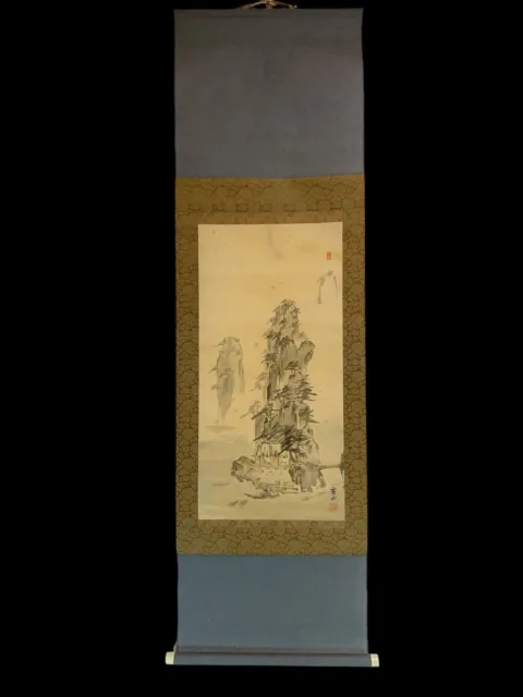 JAPANESE HANGING SCROLL ART Painting kakejiku vintage ANTIQUE JAPAN PICTURE #434