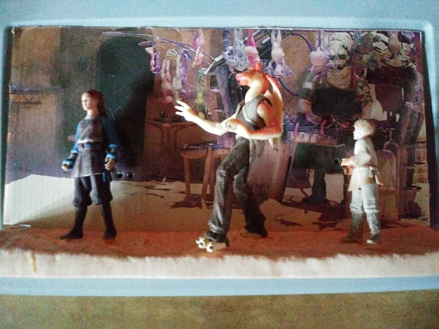 Star Wars Episode 1 Mos Espa Encounter Diorama Figure Lot Jar Jar Anakin Padme Star Wars Episode 1 Mos Espa Encounter Diorama Figure Lot Jar Jar Anakin Padme