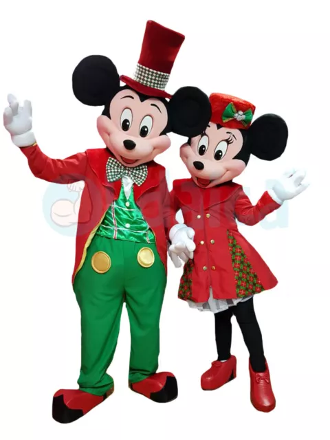 Mascotte Deluxe Topolino Minnie Mickey mouse natale verde rosso elfo disneyland