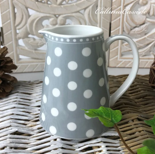 #11178 Sahnegießer Milchkännchen Grau Dots Sahne Kanne KRASILNIKOFF Creamer