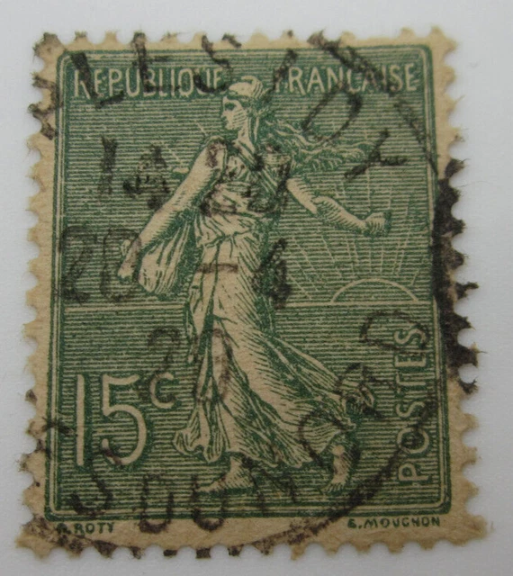Timbre France Semeuse N°199 Avec Bandelette Pub Le Coq - Oblitération Main