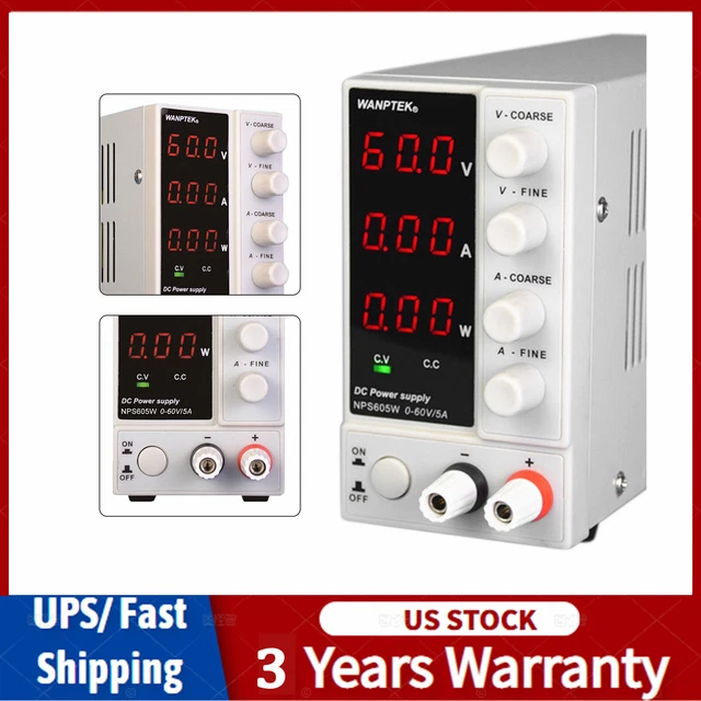 Variable Adjustable Lab DC Bench Power Supply 0-60V 0-5A +Digital Display