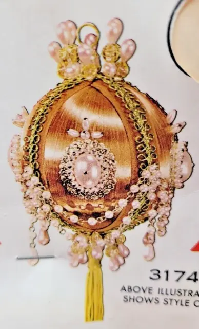 Walco PEARL DRAPED DANDY Hot Pink Satin Vtg Sequin Bead Christmas Ornament Kit
