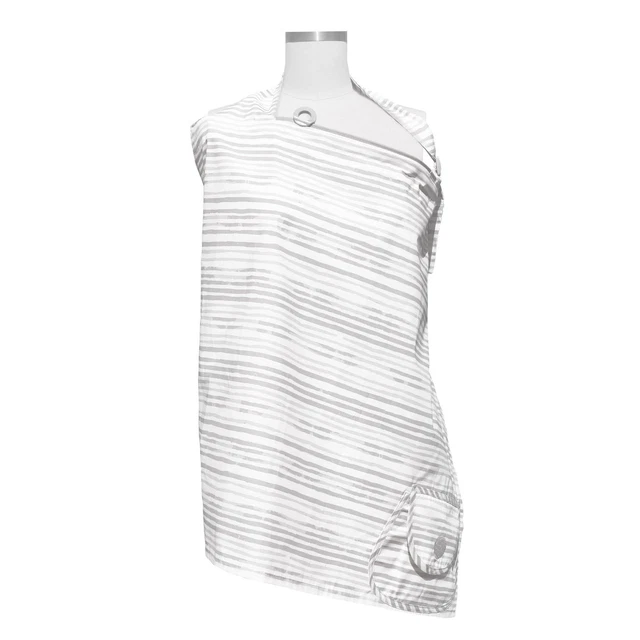 Boppy Nursing Cover for Breastfeeding, Gray Watercolor Stripes, Apron Style with