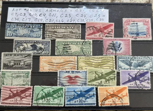 Desirable US Airmail Lot 1920-1950 Used  (19 )Classics-CV$20.00