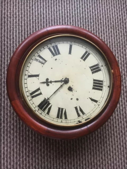 Antique Tame Side Fusee Wall Clock.