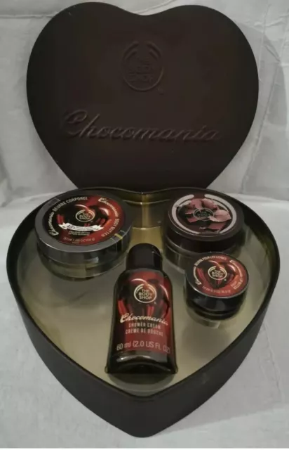 Body Shop CHOCOMANIA Heart Gift Set Body & Lip Butter Body Scrub ShowerCream NEW