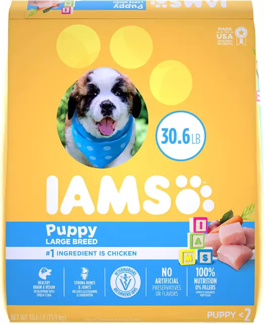 Iams Proactive Health Smart Puppy Large Breed Dry Dog Food Chicken, 30.6 Lb. Bag