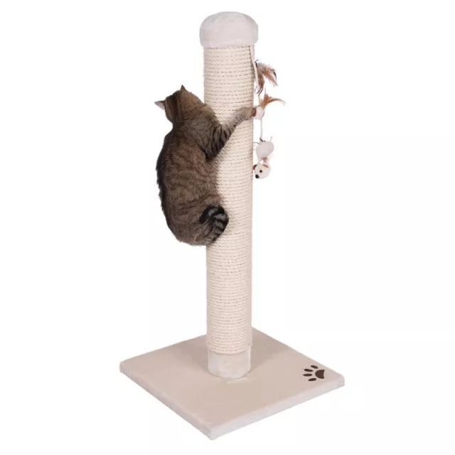 Cat Scratcher Pole Extra Heavy Thick Sisal Post Feather Toys Stable Robust