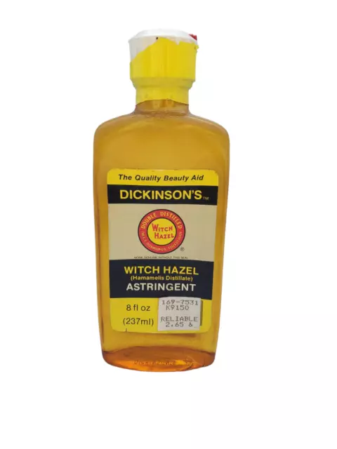 VINTAGE DICKINSON’S WITCH HAZEL  8 fluid oz Plastic Bottle Medical Broken Seal