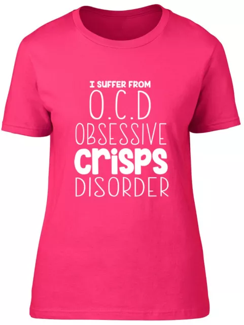 T-shirt donna I Suffer from OCD Obsessive Crisps Disorder divertente