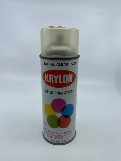 KRYLON CRYSTAL CLEAR ACRYLIC SPRAY PAINT CAN 1301 NICE SHAPE