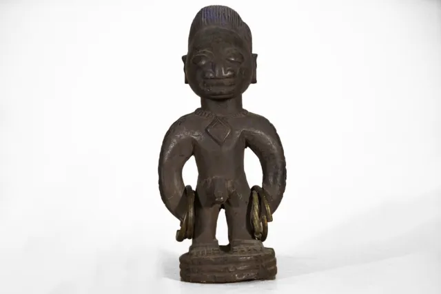 Hand Carved Male Yoruba Figure 12" - Nigeria - African Art
