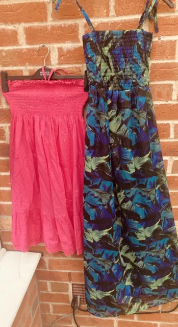 Two Summer Dress Bundle Size 8-10 M&S George Halter Neck Holiday Excellent B1