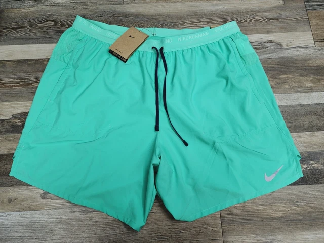 New Mens Nike 7” DriFit Stride Brief Lined Running Shorts MINT Green Size XL