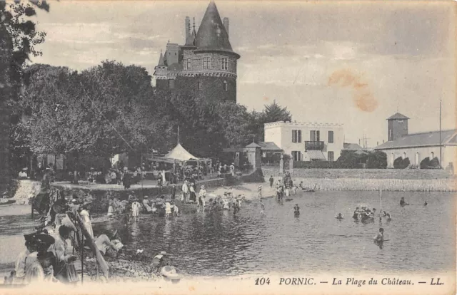 Cpa 44 Pornic La Plage Du Chateau