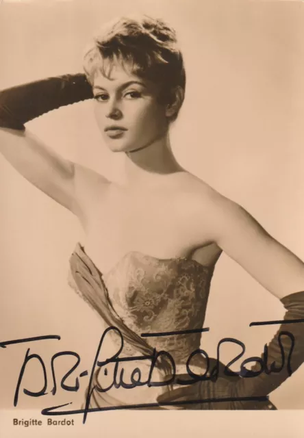 BRIGITTE BARDOT : Signed Célébrity Autograph Original Authentic / Carte Vintage.