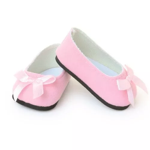 Ballerines suédine roses pour poupées Natterer ou Modes & Tr.-Petitcollin 603905