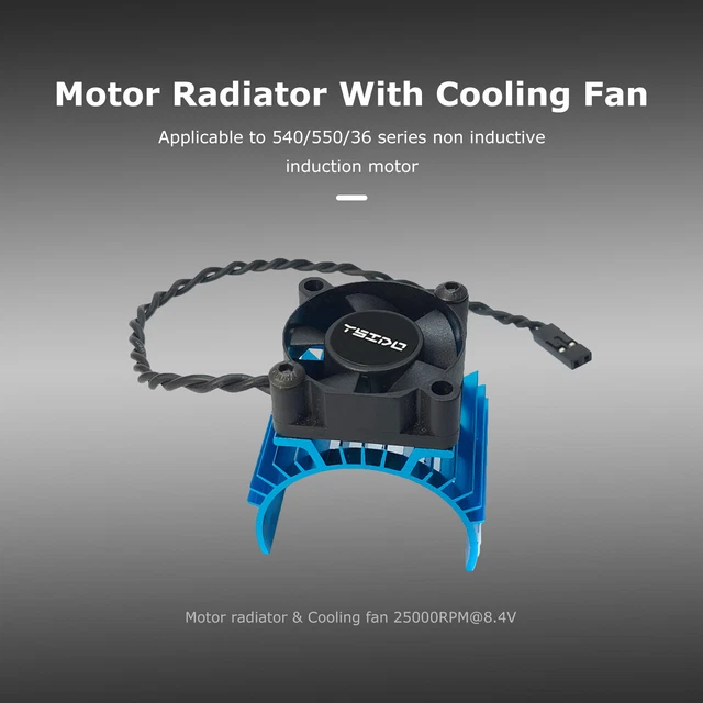 25000RPM 8.4V COOLING Fan Model Motor Radiator for 1/10 1/8 1/12 RC Car ...