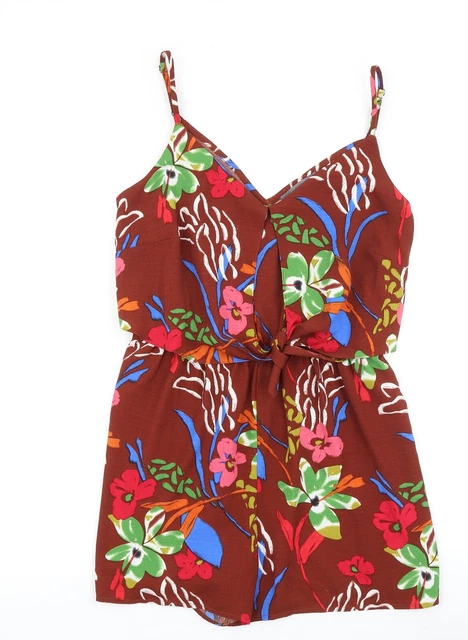 Pullover da donna marrone floreale poliestere Primark taglia 12