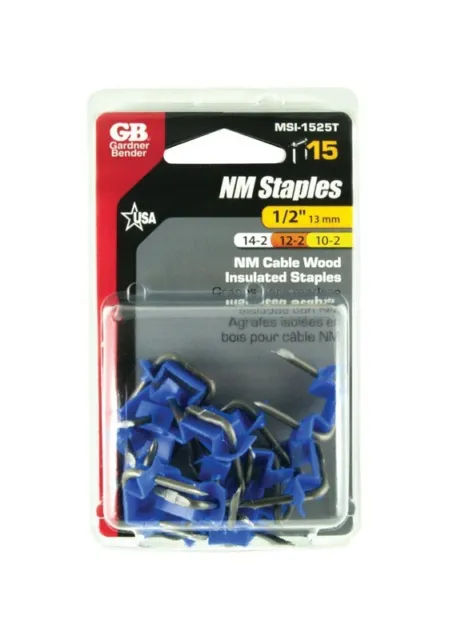 Gardner Bender 1/2 in. W x 1/2 in. L Metal Insulated NM Cable Staples 15 pk