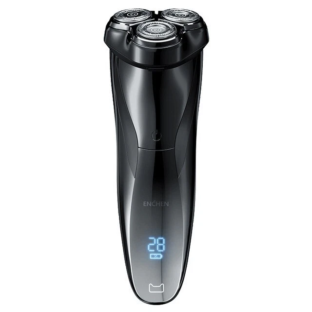 Rasoir Electrique Etanche LCD Visage Barbe Humide ou Sec Recharge USB Sans Fil