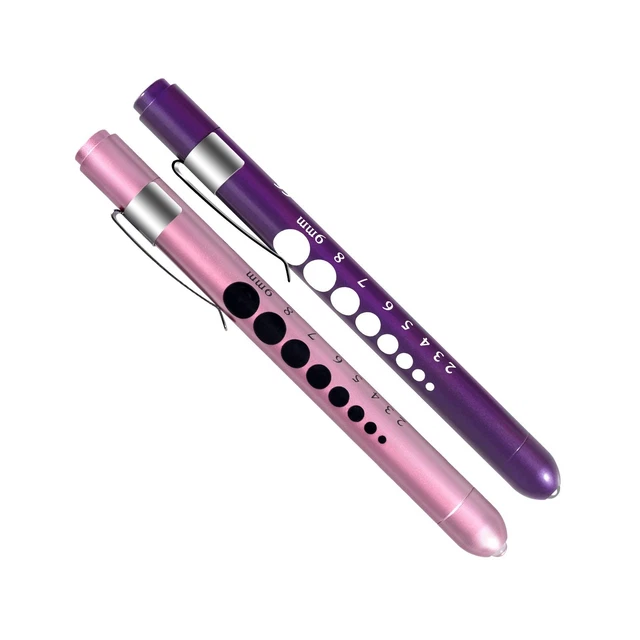 ALMOCN 2 Pack Pen Light,Nurse Medical Reusable LED Penlight White Light with ...
