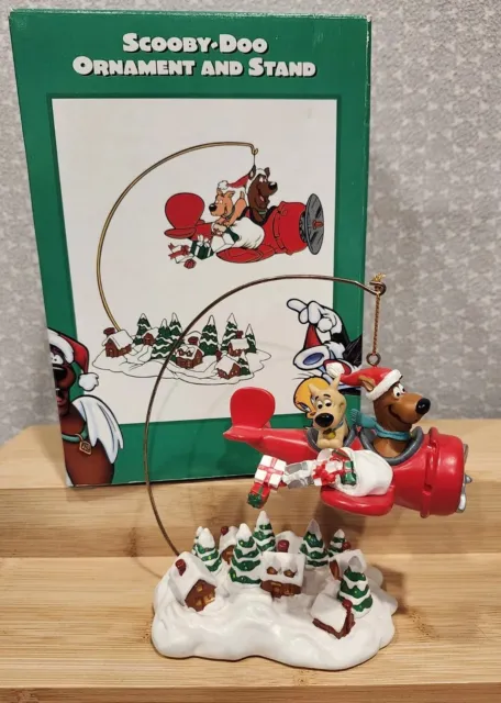 Warner Bros Studio Store Scooby-Doo & Scrappy Plane Christmas Ornament w/ Stand