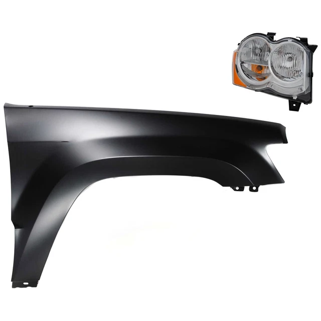 Headlight Driving Head light Headlamp Kit Passenger Right Side Hand for Jeep