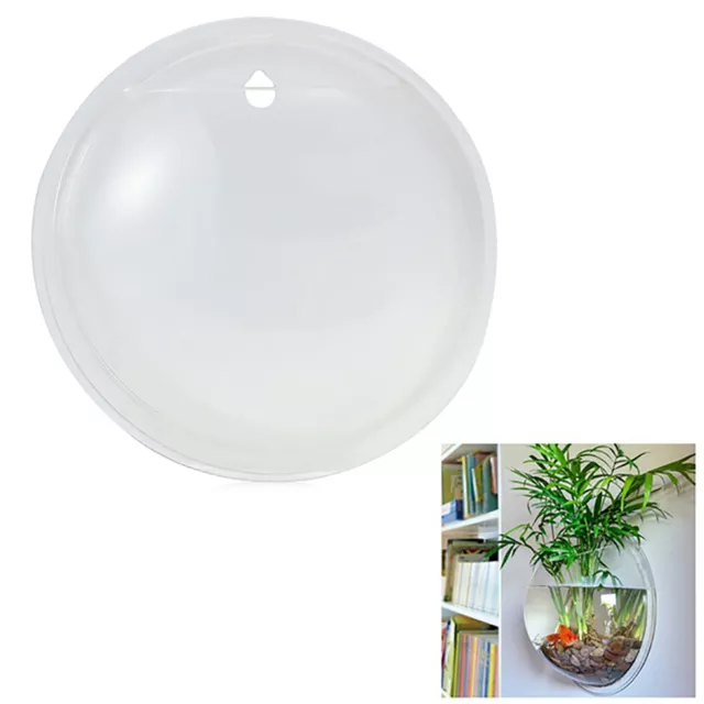 Clear Wall Mounted Fish Bowl Aquarium fits Plant Flower Tank  Goldfish Home 7